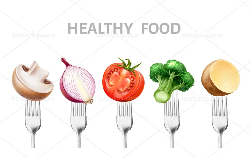 وکتور سبزیجات تازه | گرافیک با طعم تربچه