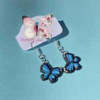 گوشواره دخترانه فانتزی طرح پروانه آبی،گوشواره پروانه ای خاص و ترند