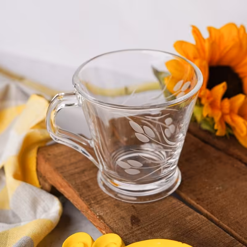 فنجان تراش دار بلوری ساخت چین مدل آنتالیا بسته شش عددی