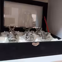 شات شیشه ای پایه برنجی