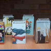 دفتر یادداشت فانتزی نقلی جلد گالینگور سیمی بدون خط سایز  6 در 10 