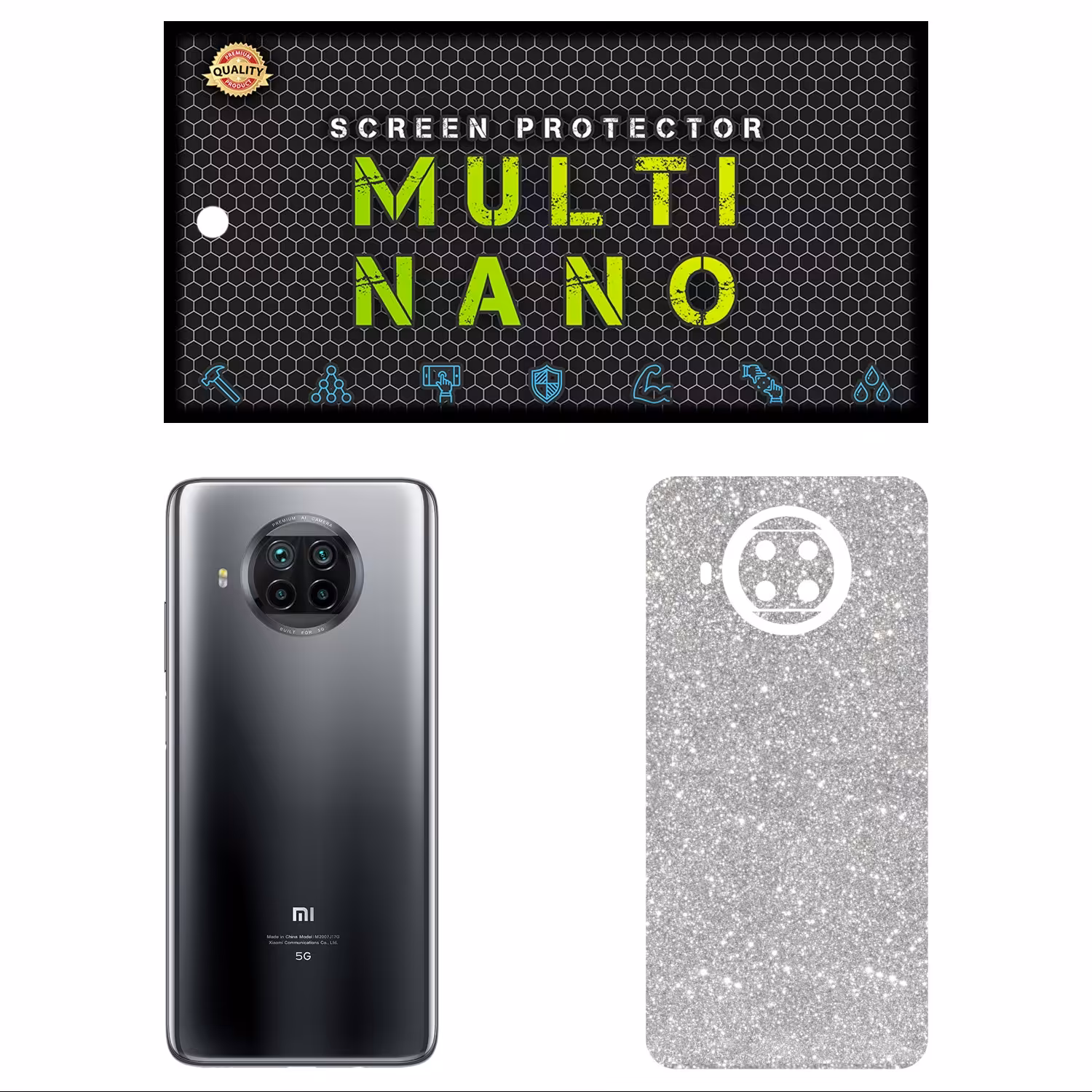 برچسب پوششی مولتی نانو مدل X-F1G برای موبایل شیائومی Mi 10T Lite رنگ نقره ای