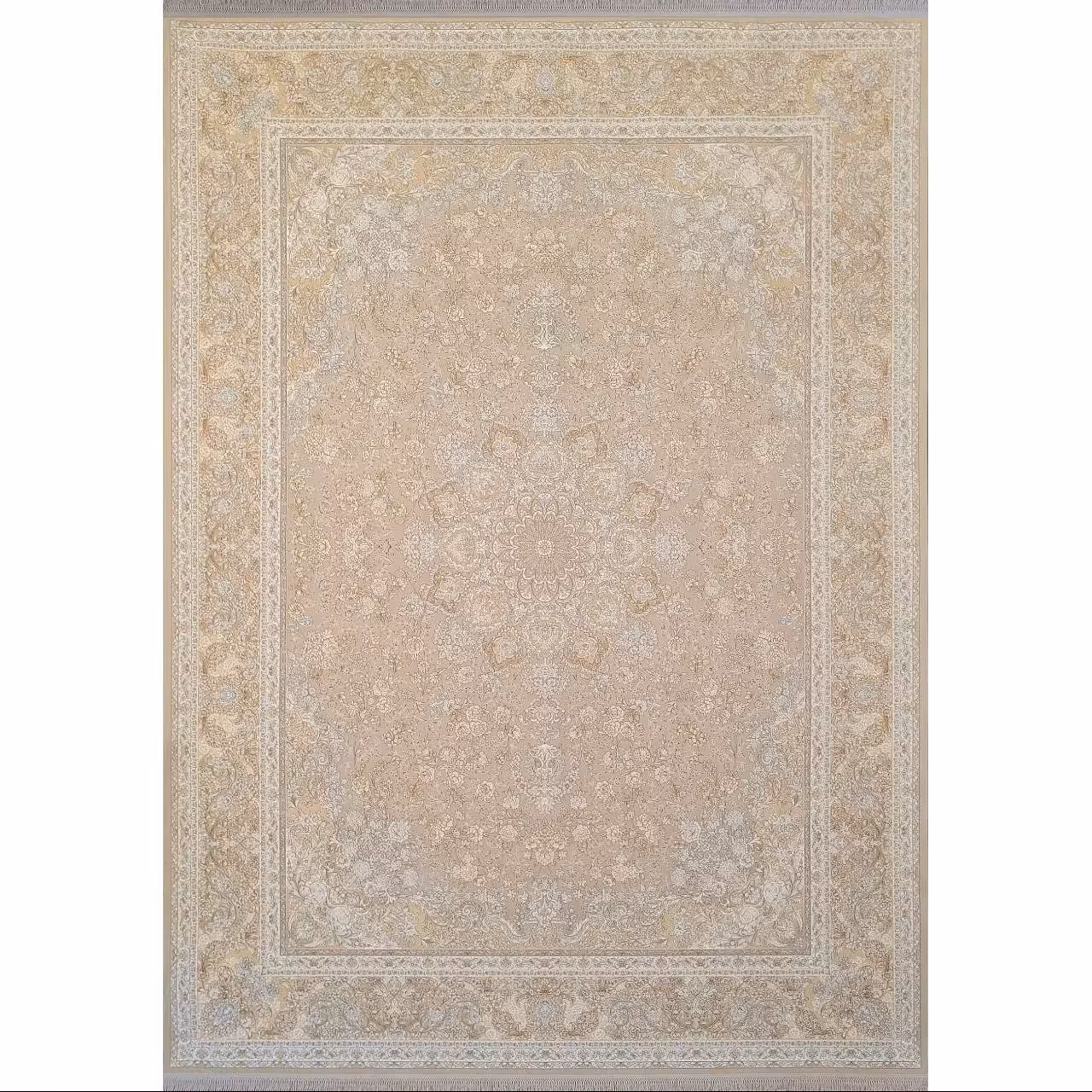 فرش ماشینی افرند 1200 شانه زمینه صدفی کد 2269 (دوازده متری)