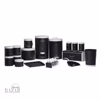 سرویس جهیزیه 23 پارچه مشکی چروک درب سفید بهازکالا 16280068