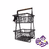 سبد سیب زمینی و پیاز 2 طبقه دسته چوبی ردفلاور مدل B388