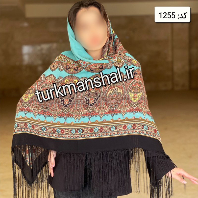 روسری ترکمن ابریشمی (ایتالیایی) کد 1255