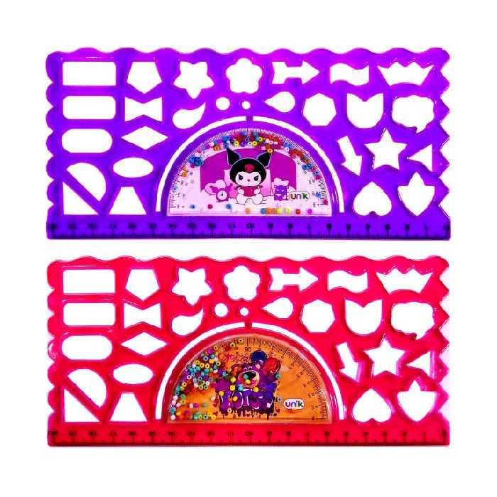 خط کش شابلونی جفتی ژله ای آکواریومی مهره دار یونیک