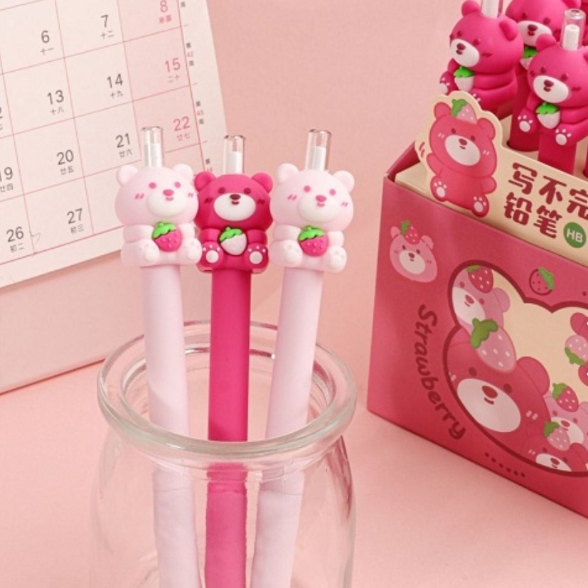 مداد وارداتی خرسی  بینهایت اورجینال برند اصلی kuki مغز کربن دو رنگ صورتی کمرنگ و پررنگ مداد نوکی اتود بینهایت جاودان