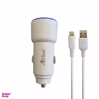 شارژر فندکی خودرو الیسون مدلA623 به همراه کابل تبدیل USB-C