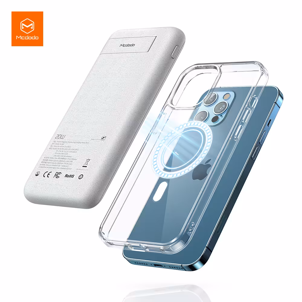پاوربانک وایرلس 20000 مگنتی مک دودو Mcdodo MC-8640 PD MagSafe Wireless توان 20 وات دارای استند