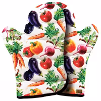 دستکش فر پارچه ای نسوز مخمل دو رو چاپ طرح سبزیجات سایز 20 در 32 مدل F1-516 شرکت رنس