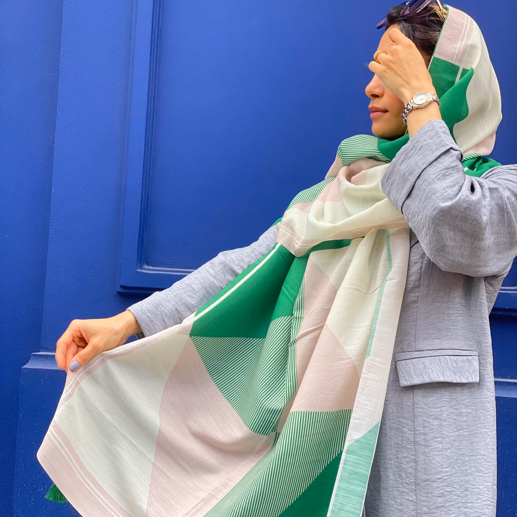 شال چاپی نخی