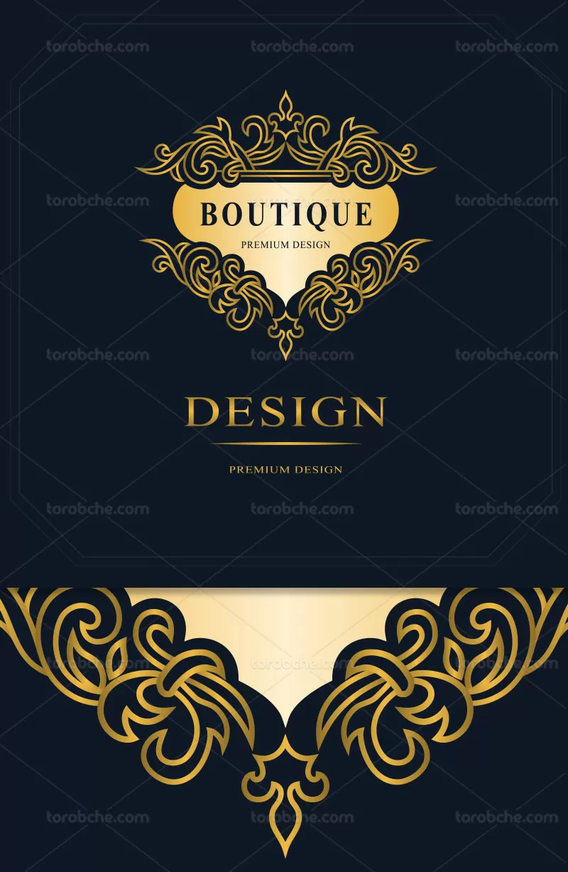وکتور لوگو بوتیک طلایی | گرافیک با طعم تربچه