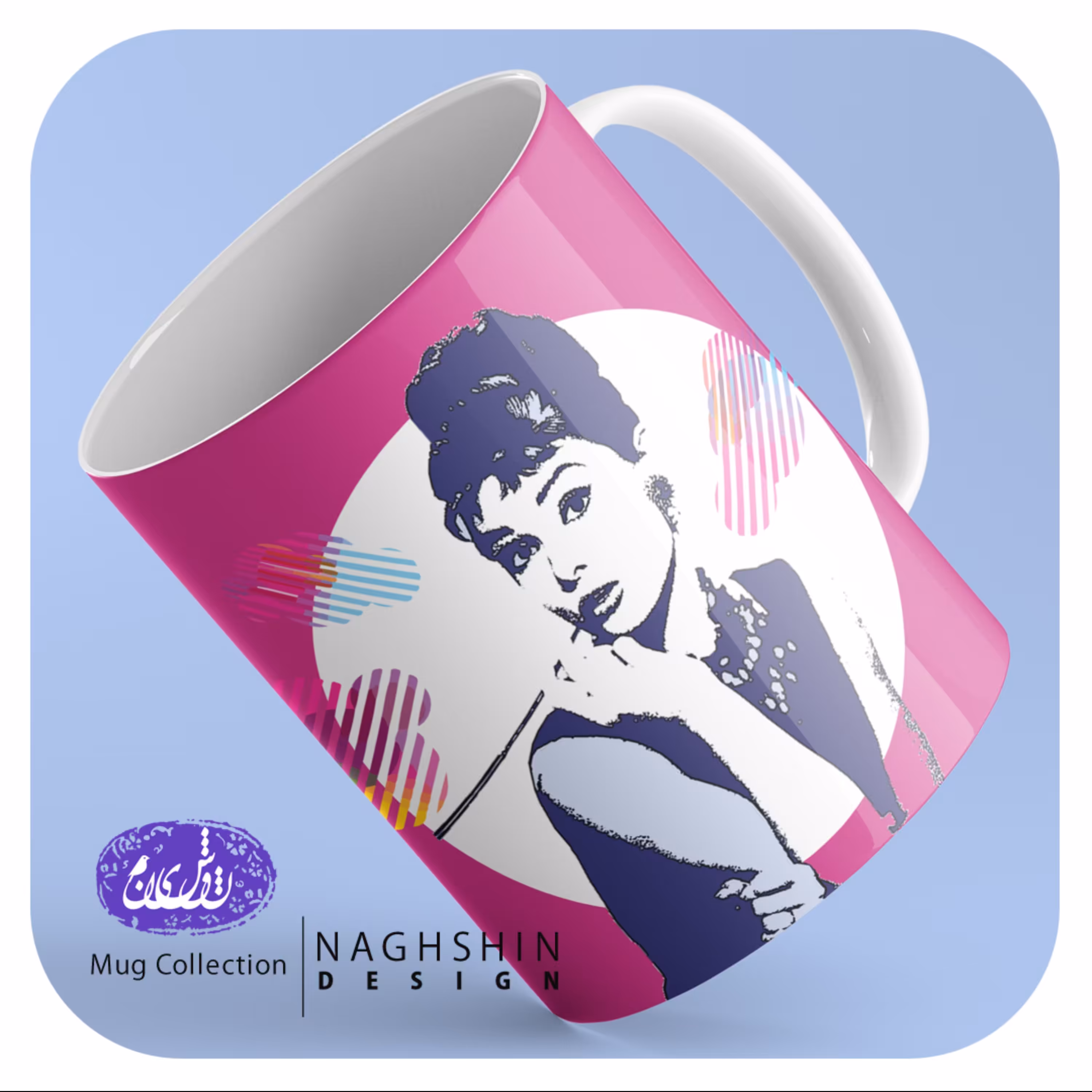 ماگ سرامیکی طرح ادری هیپورن - چاپ سابلیمیشن - کیفیت عالی-