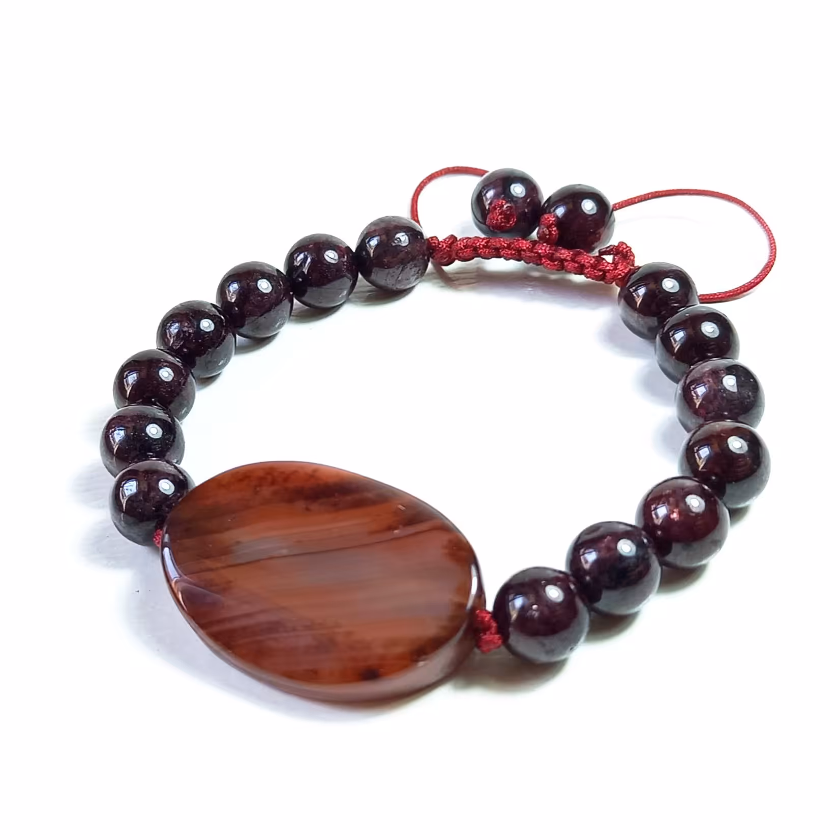 دستبند اسپرت عقیق و گارنت