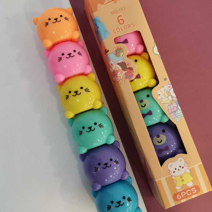 هایلایتر فانتزی 6 عددی تدی خرسه