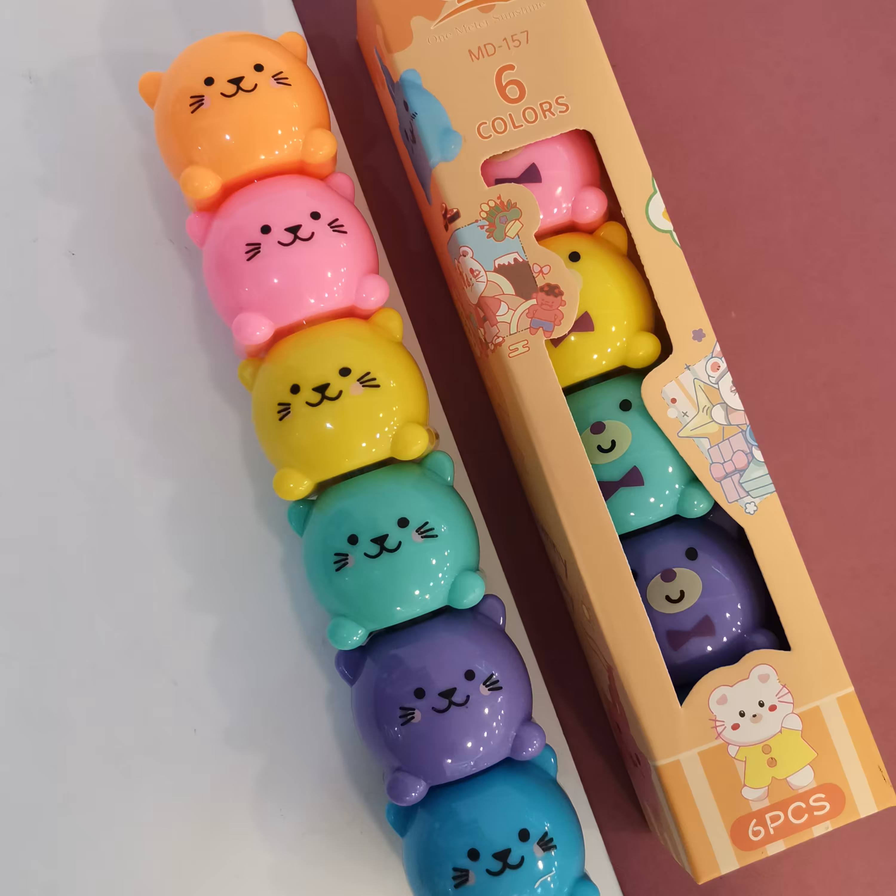 هایلایتر فانتزی 6 عددی تدی خرسه