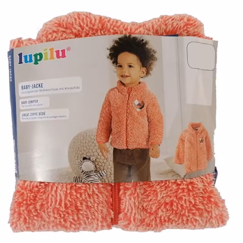 سویشرت بچگانه دخترانه و پسرانه زیپ دار مدل خزی آلمانی مارک لوپیلو lupilu