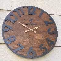 ساعت دیواری چوبی بلوط  مدل دهلی (Delhi)  به  قطر  90 سانتیمتر  با موتور تایوانی