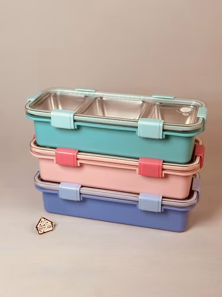 ظرف غذا سه قسمتی واشردار مستطیل کد002139