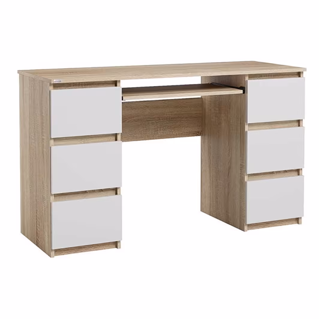 میز کامپیوتر  و اداری شش کشویی با جای کیبرد