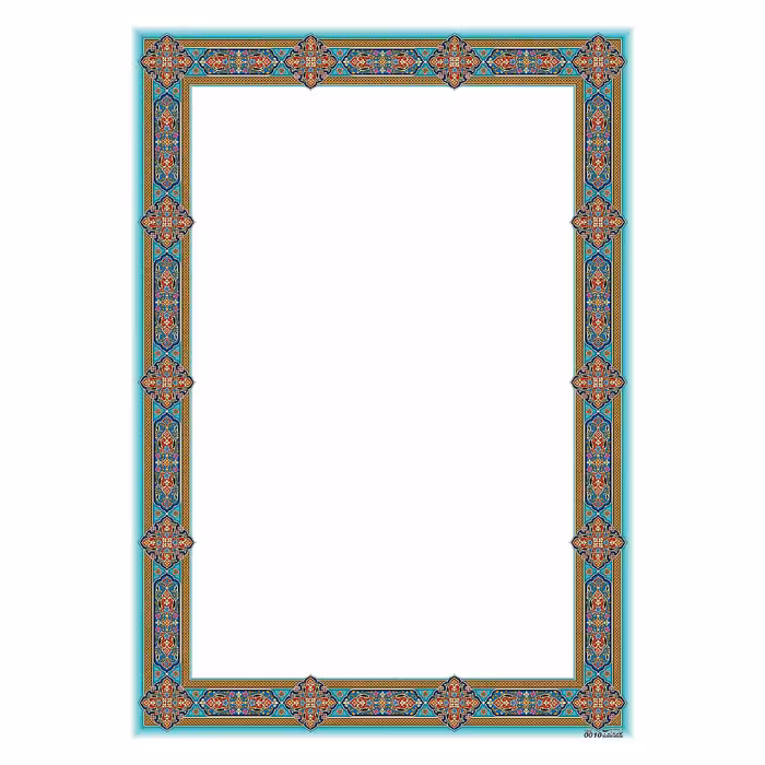 کاغذ تذهیب A4 طرح اسلیمی کد 0010 گلاسه مات20 1 گرمی بسته 100 برگی