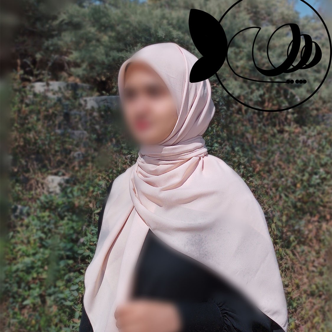 روسری کرپ حریر صورتی کم رنگ