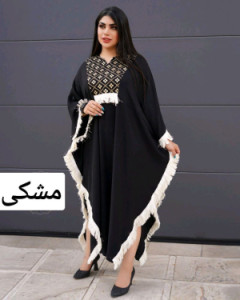 مانتو عبایی آینه کاری بغل ریش