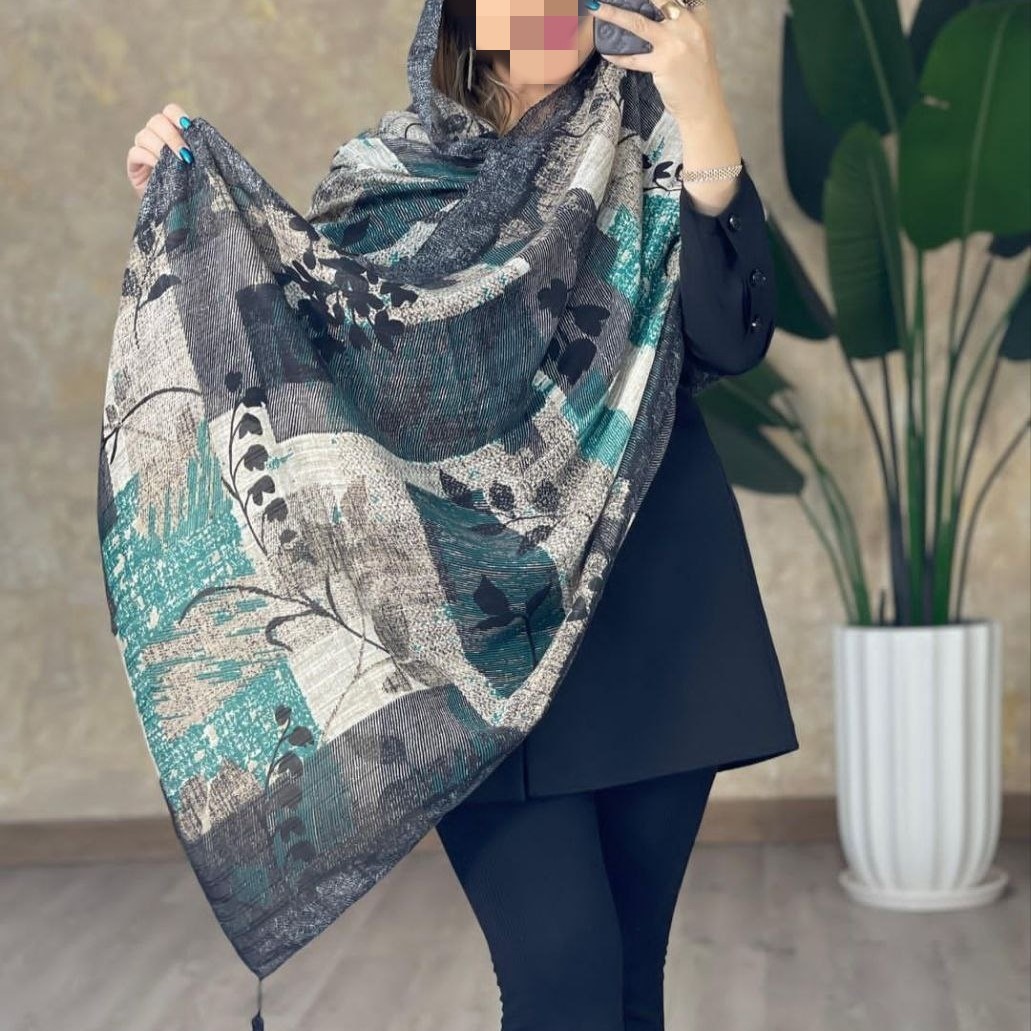 شال زنانه شال مدل مینیاتور شال نخی شال طرح دار روسری شال رنگی
