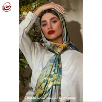 روسری  هنری ایرانی نقاشیخط چام با شعر  ی عشق همه بهانه از توست سایز 120 در 120