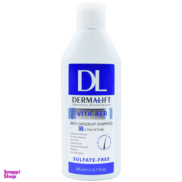 شامپوی ضد شوره موهای خشک درمالیفت (Dermalift) مدل Vita-Ker حجم 200 میلی لیتر