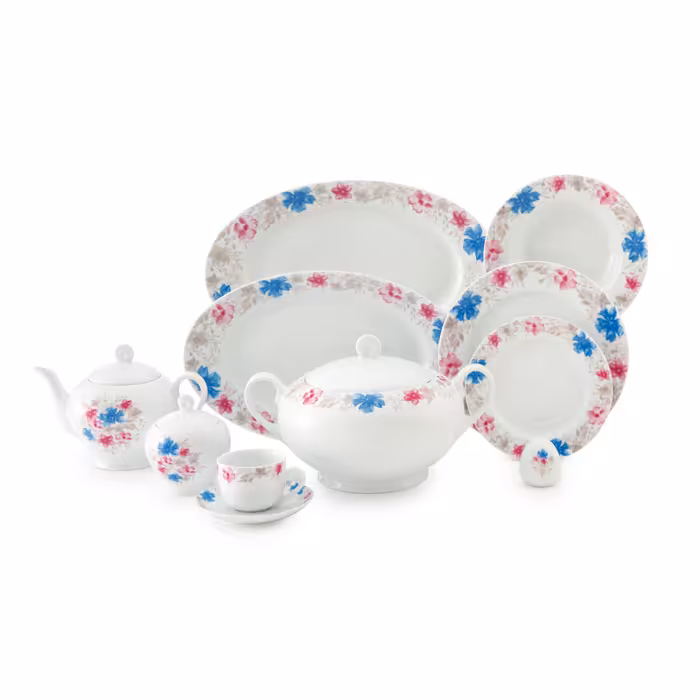 سرویس چینی زرین 12 نفره کامل سیلوین (102 پارچه)