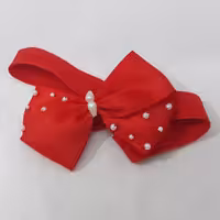 هدبند زیبا با اریب کش با روبان گروگن وزن 10 گرم  تزئین مروارید 