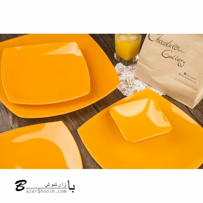 سرویس 6 نفره غذا خوری 25 پارچه بلور آرکوفام طرح رنگی