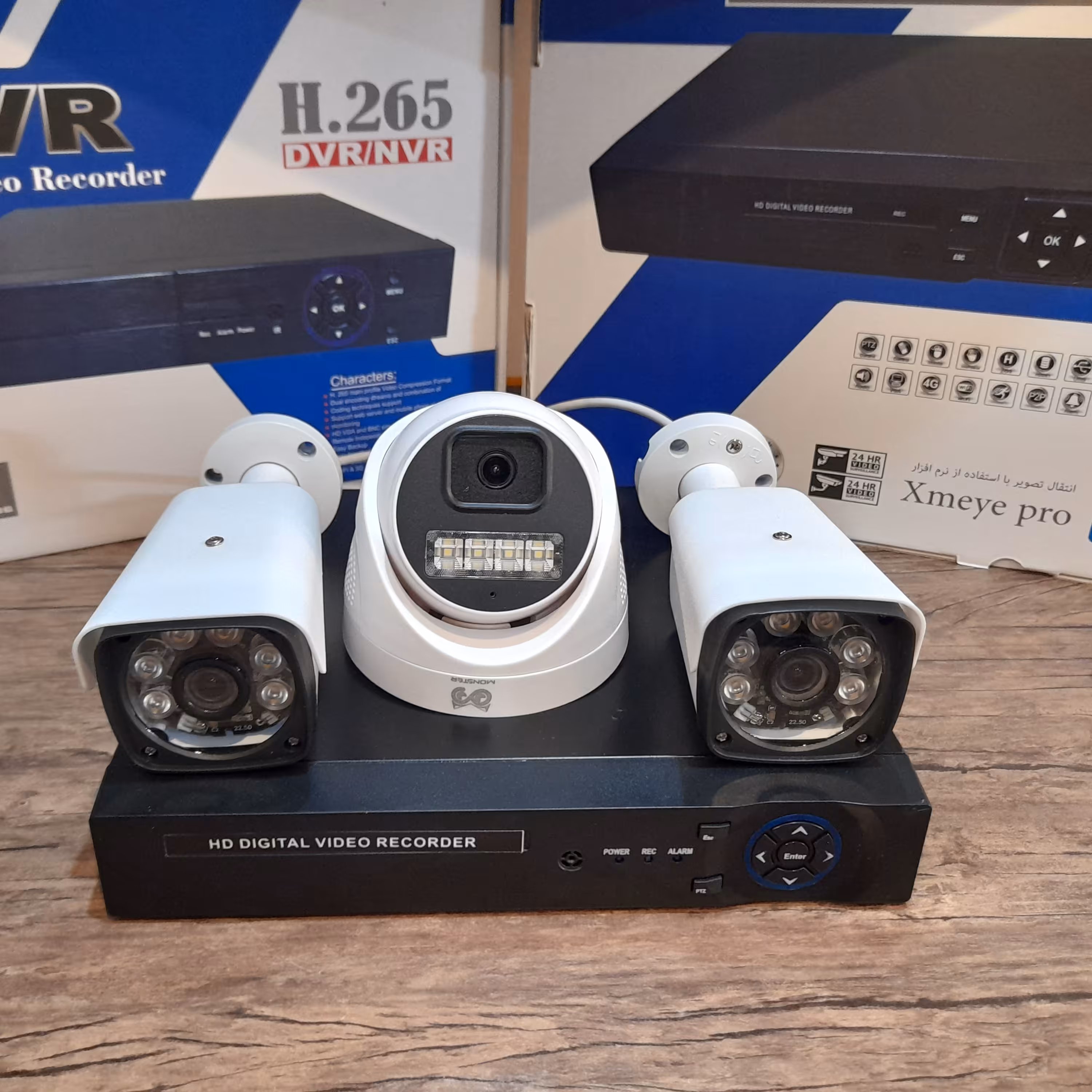 پک 3 دوربین مداربسته دید در شب رنگی Monster 