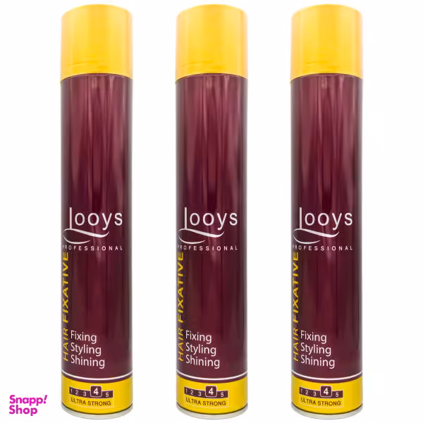 اسپری نگهدارنده حالت مو لویز (Looys) مدل Ultra Strong حجم 500 میلی‌ لیتر مجموعه 3 عددی
