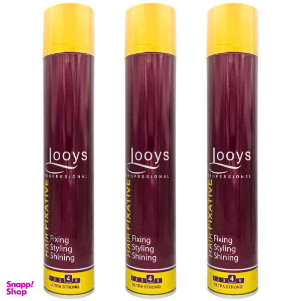 اسپری نگهدارنده حالت مو لویز (Looys) مدل Ultra Strong حجم 500 میلی لیتر مجموعه 3 عددی