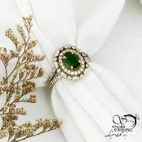 انگشتر طرح زمرد برند طلاروس طرح طلا کد 14516