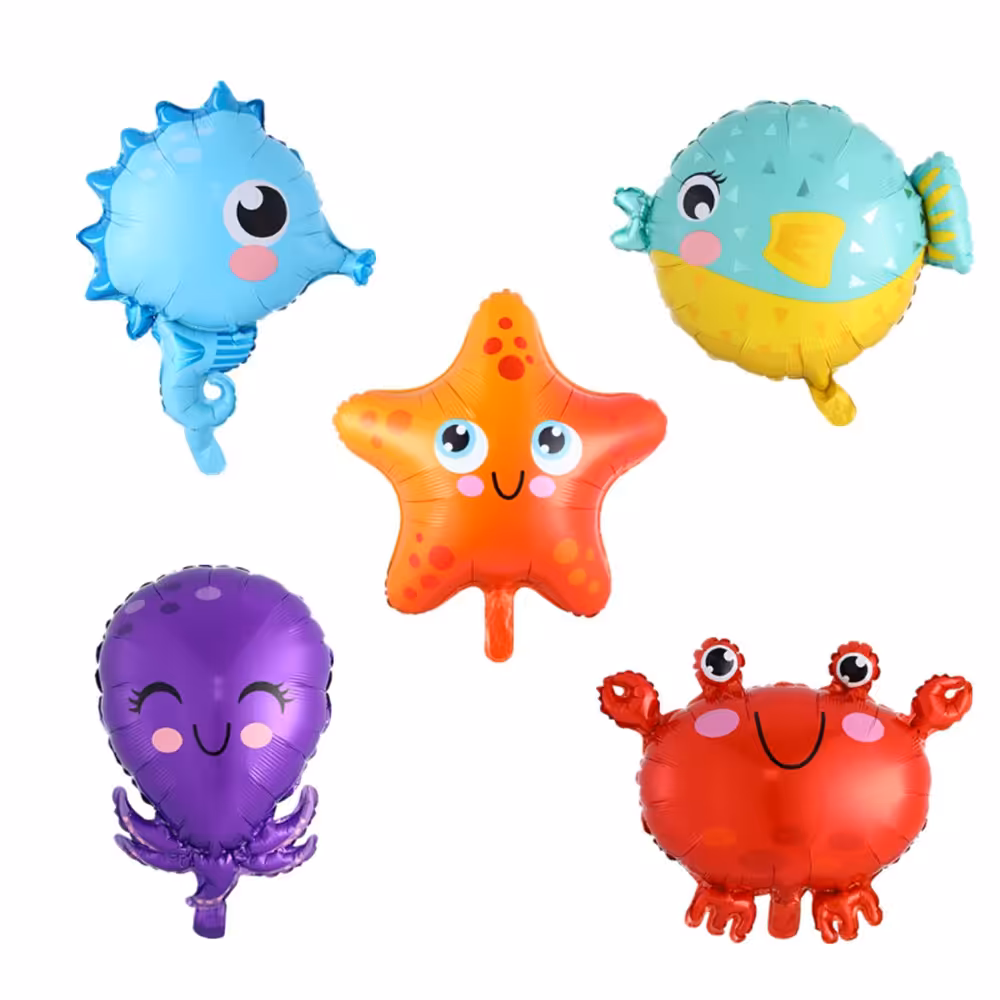 بادکنک تم آبزیان دریایی  5عددی