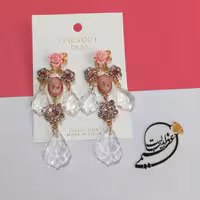 گوشواره مجلسی و جواهری بسیار زیبا  نگین کاری شده کد 10