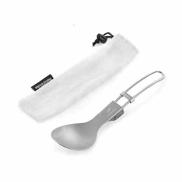 قاشق تیتانیوم نیچرهایک مدل TITANIUM ALLOY OUTDOOR TRAVEL FOLDING TABLEWAR