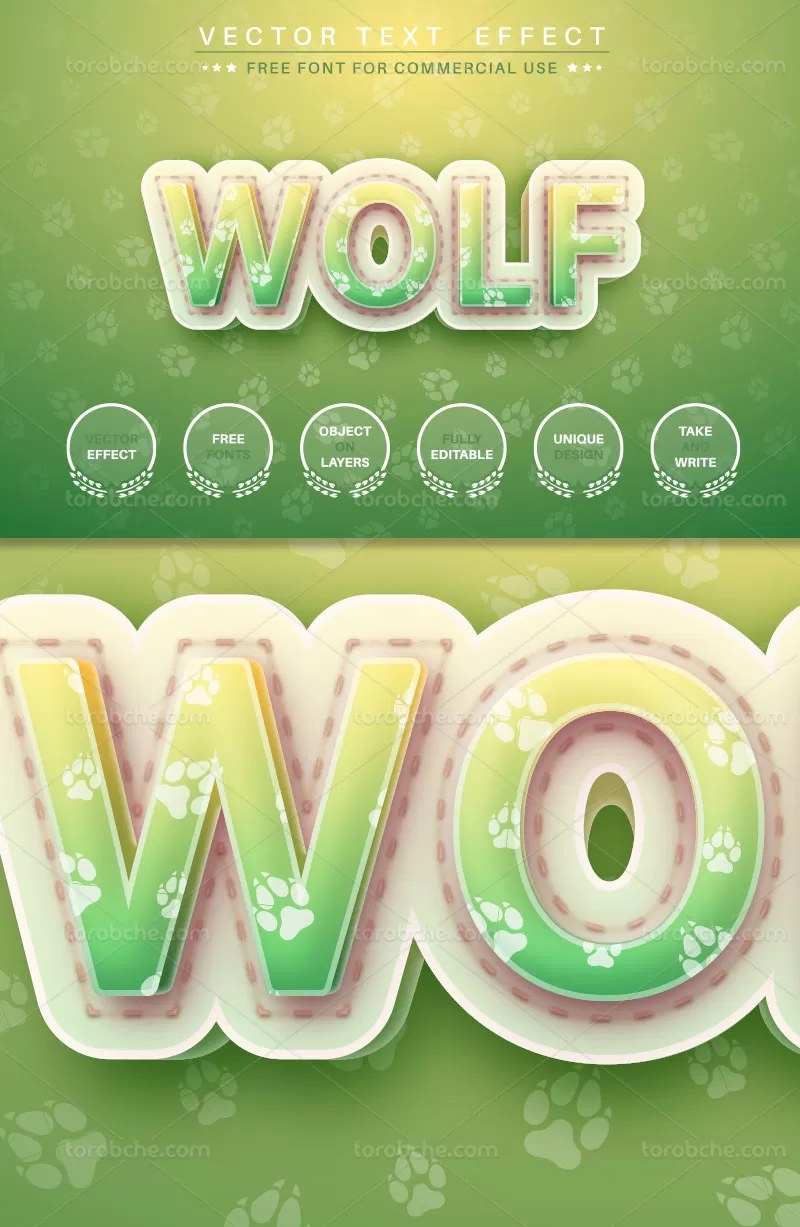 وکتور افکت متنی سبز | گرافیک با طعم تربچه