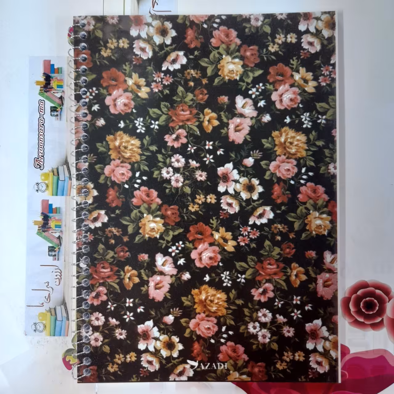 دفتر دو خط سیمی - دفتر زبان فنری - طرح 2