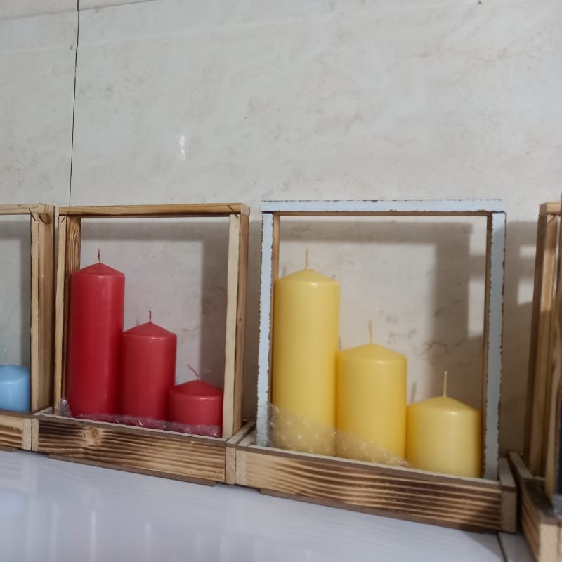 شمع استوانه ای قطر 5 گلبهی