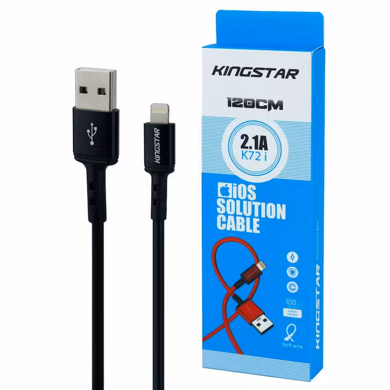 کابل آیفونی KingStar K72i 2.1A 1.2m