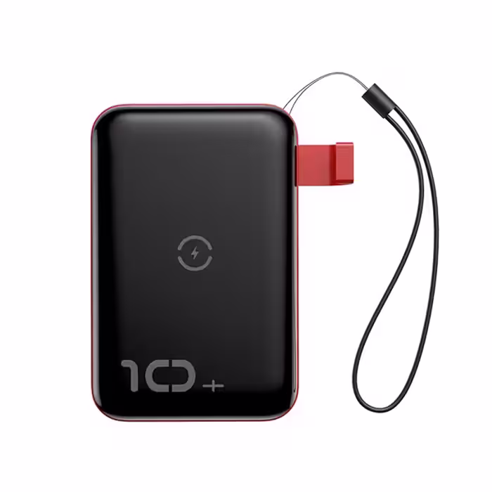 پاور بانک بی سیم باسئوس Baseus Mini S Bracket 10W Wireless Charger Power bank 10000mAh 18W Red