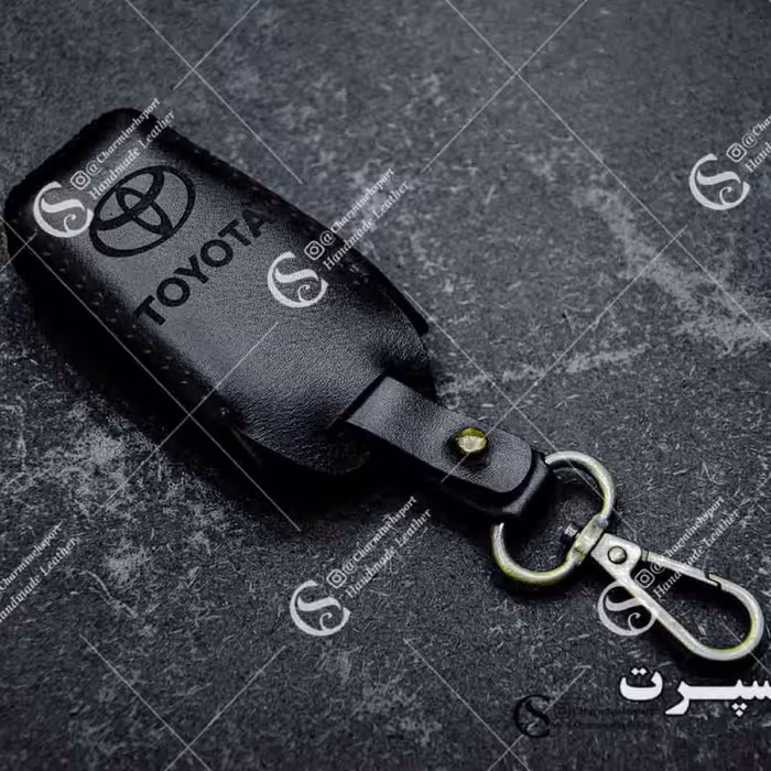جاسوییچی چرم طبیعی گاوی مشکی مناسب تویوتا پریوس