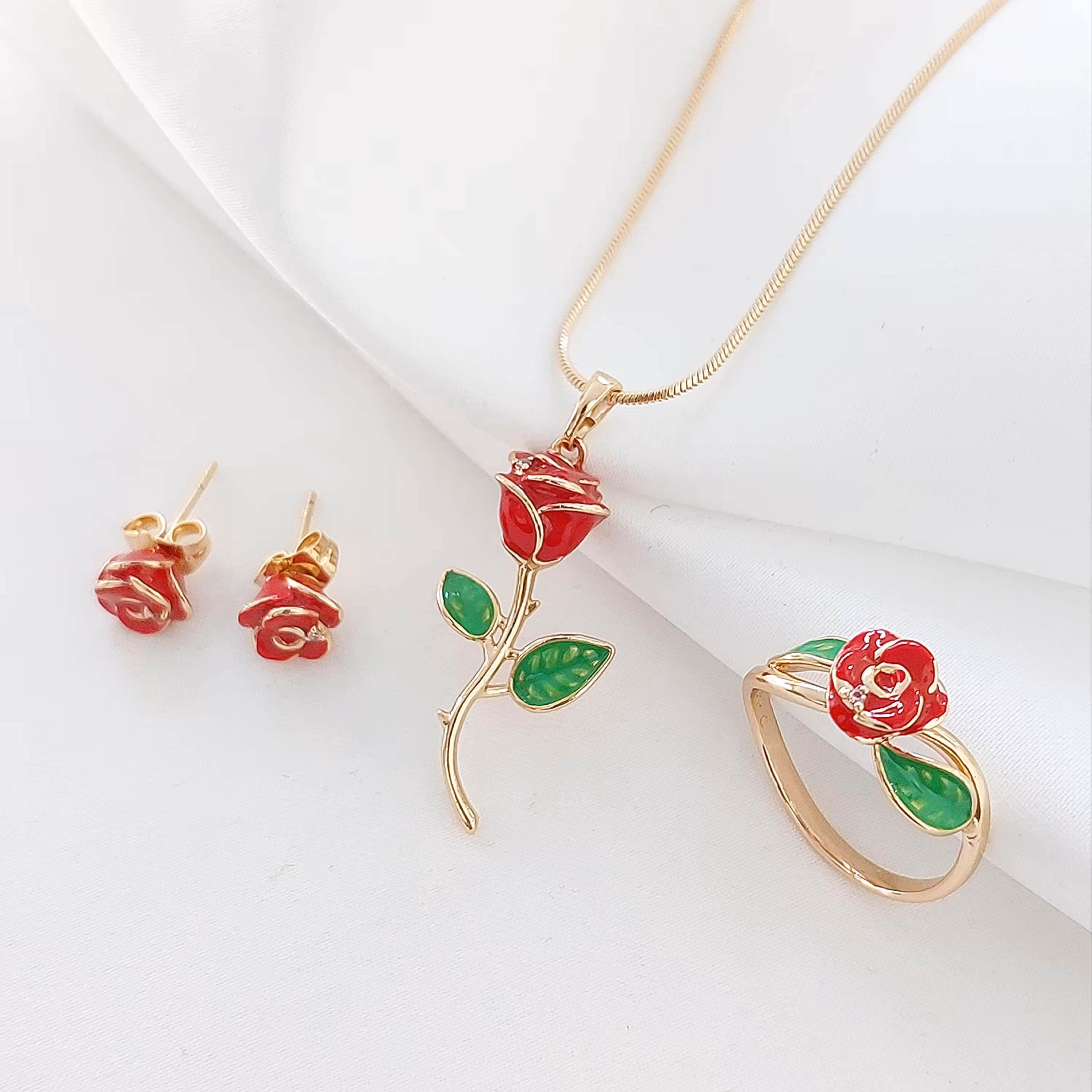 نیم ست طرح طلا مارک ژوپینگ مدل گل رز