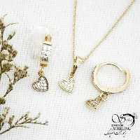 نیمست ژوپینگ قلبی نگین دار کد 14017