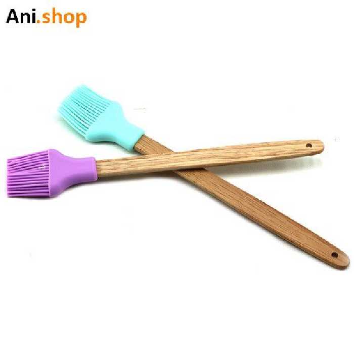 فرچه آشپزی سیلیکونی دسته چوبی کد 61